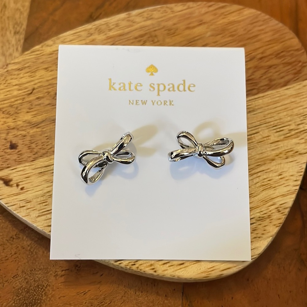 Kate Spade Tied Up silver post earrings